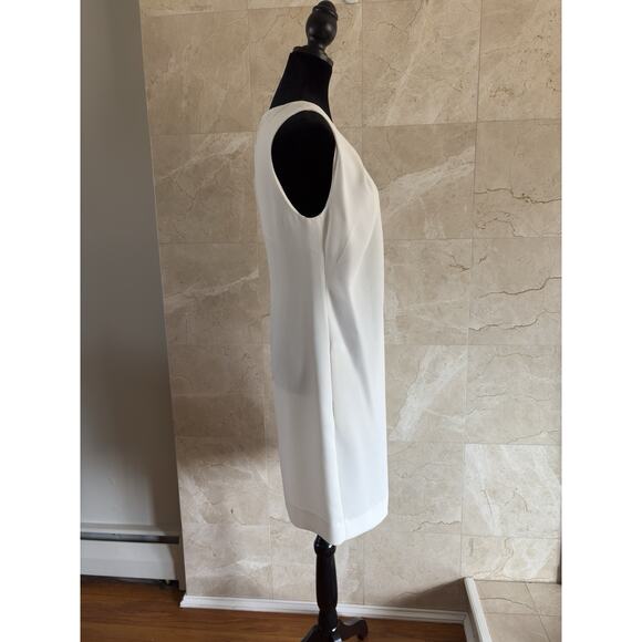 L’AGENCE Silk Pleated Mini Dress - 4 White Bridal Classic Caroline Besette $450 - Picture 6 of 10